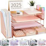 Rose Gold Desk Organizer Set